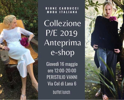 Al Peristilio Vanni di Roma presentazione collezione “Primavera/Estate Rione Carducci”.