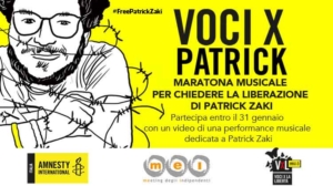 Free Patrick Zaki una “Maratona musicale”.