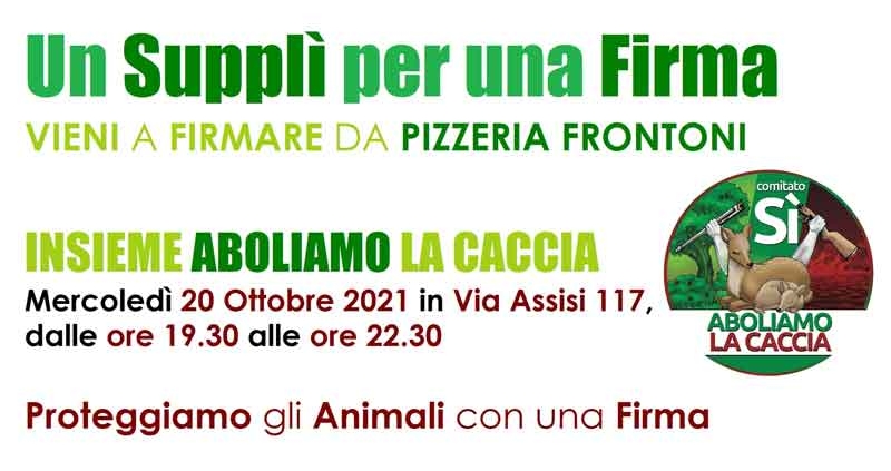 Pizzeria Frontoni presenta “Un Supplì per una Firma”