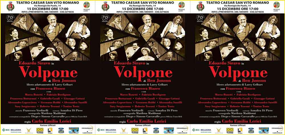 “Volpone” al Teatro Caesar: Siravo Protagonista.