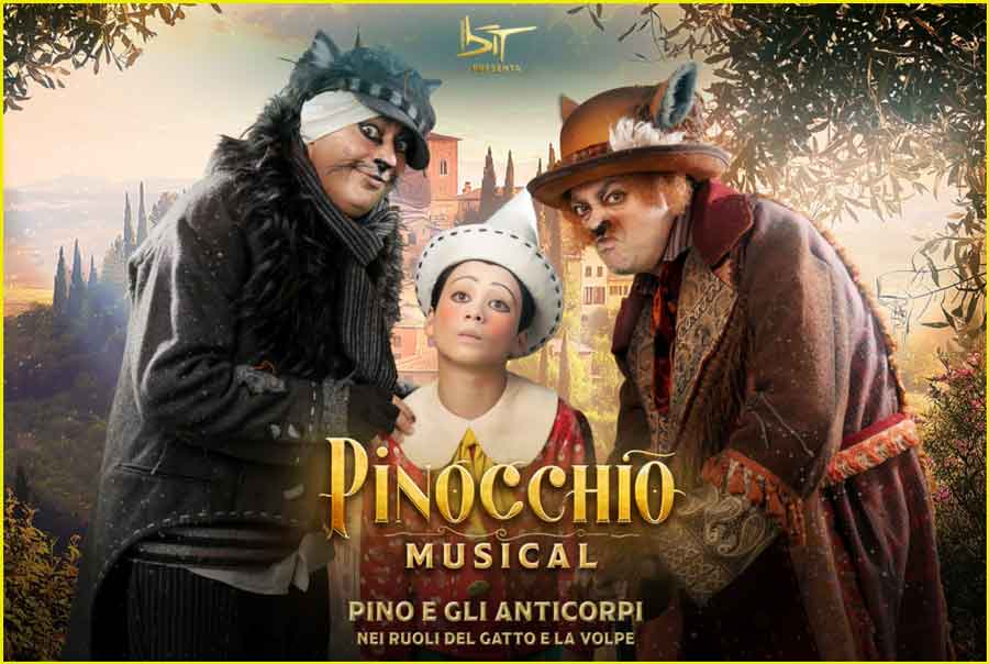 Nel mondo di Pinocchio il gatto e la volpe con pinocchio